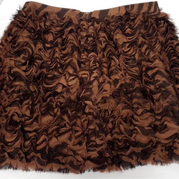 MICHAEL Michael Kors Skirt 2 Animal Print Ruffle Flirty Brn/Blk Tiers/Gather 3D - Picture 6 of 11